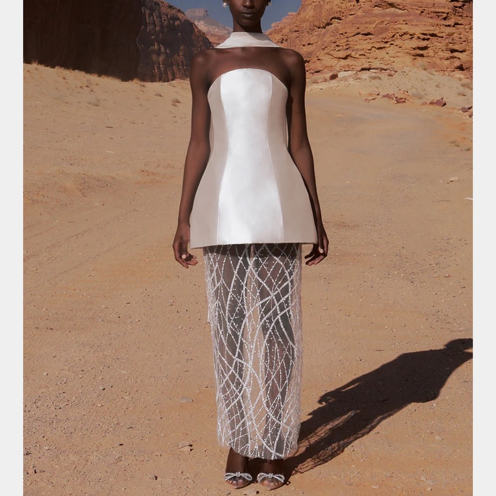 ELIYA THE LABEL ISOBEL DRESS W/ SCRAF CORSET BRIDAL WEDDING ENGAGEMENT PROPOSAL